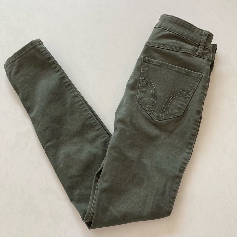 Hollister Olive Green High Rise Super Skinny Jeans